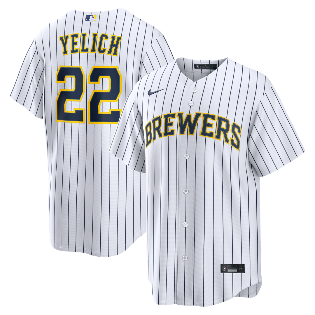 Milwaukee Brewers Christian Yelich Nike Alternate Replica Jersey - White MLB Team Jersey Baseball Fan Apparel