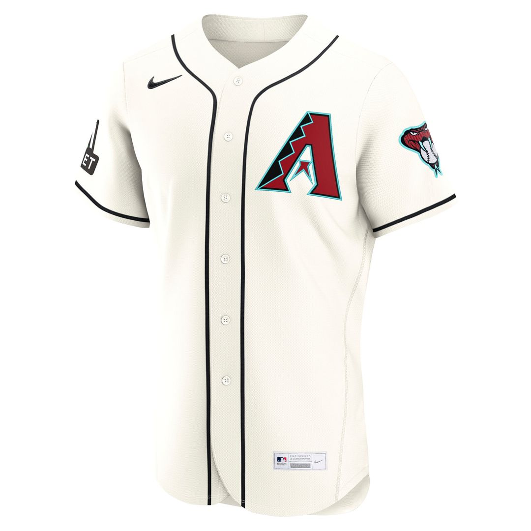 Arizona Diamondbacks Nike Home Sponsor Patch Authentic Jersey - Cream MLB Team Jersey Baseball Fan Apparel