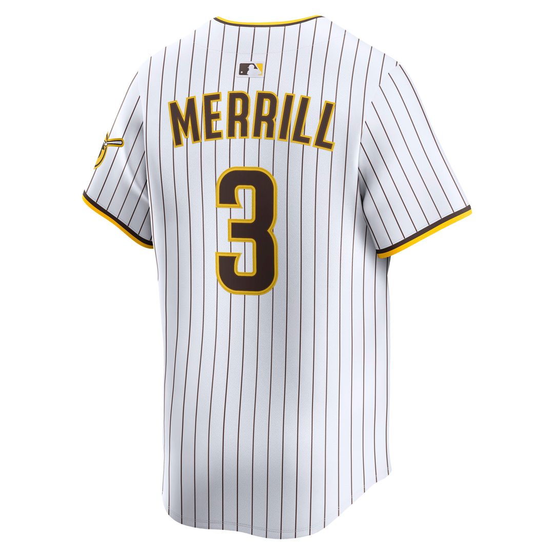 San Diego Padres Jackson Merrill Nike Home Limited Player Jersey - White MLB Team Jersey Baseball Fan Apparel