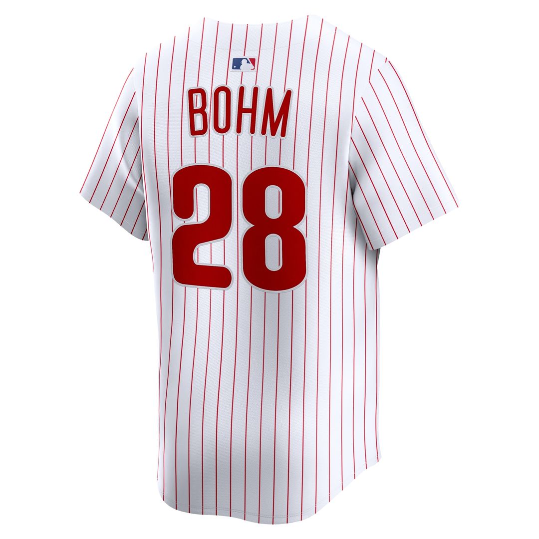 Philadelphia Phillies Alec Bohm Nike Home Limited Player Jersey - White MLB Team Jersey Baseball Fan Apparel