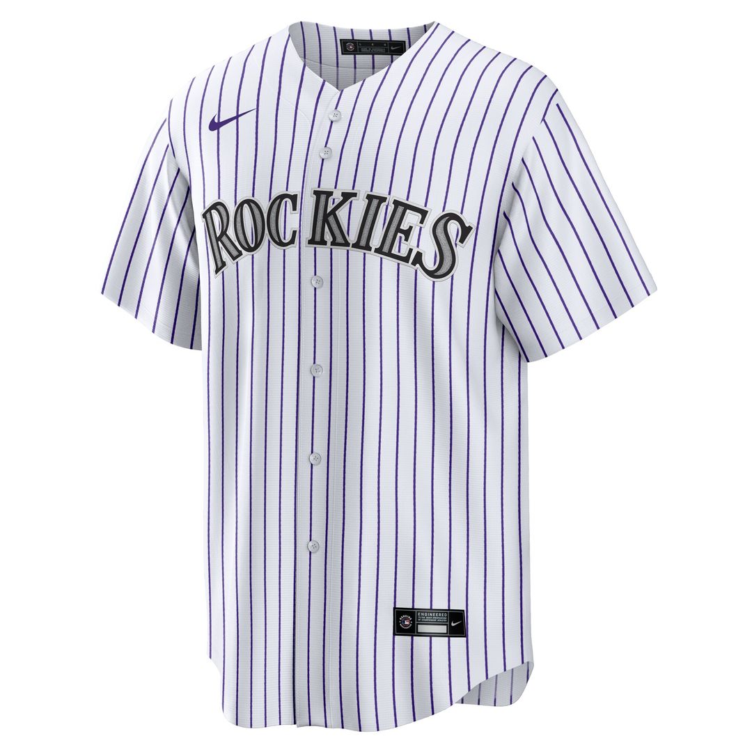 Colorado Rockies Tyler Freeman Nike Home Replica Jersey - White MLB Team Jersey Baseball Fan Apparel