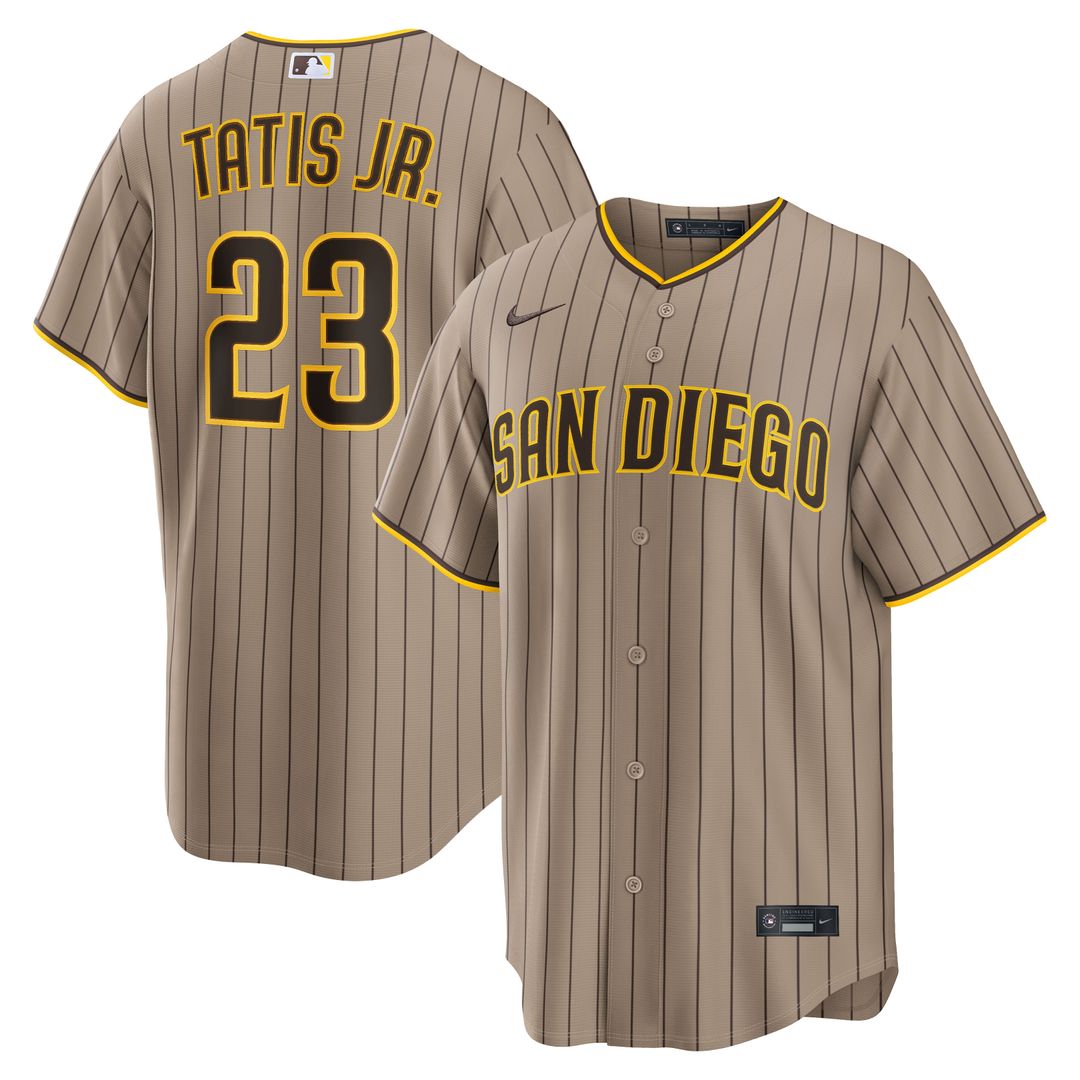 San Diego Padres Fernando Tatis Jr. Nike Alternate Replica Jersey - Sand MLB Team Jersey Baseball Fan Apparel