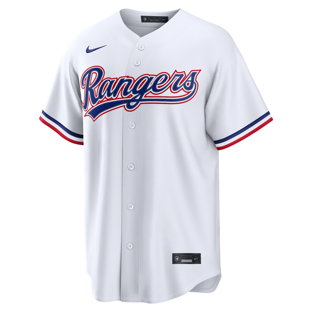 Texas Rangers Wyatt Langford Nike Home Replica Jersey - White MLB Team Jersey Baseball Fan Apparel
