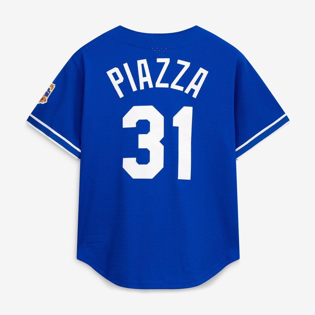 Los Angeles Dodgers Mike Piazza Mitchell & Ness Cooperstown Mesh Batting Practice Button - Up Jersey - Royal MLB Team Jersey Baseball Fan Apparel
