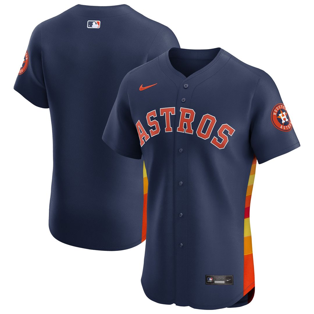 Houston Astros Nike Alternate Vapor Premier Elite Patch Jersey - Navy MLB Team Jersey Baseball Fan Apparel