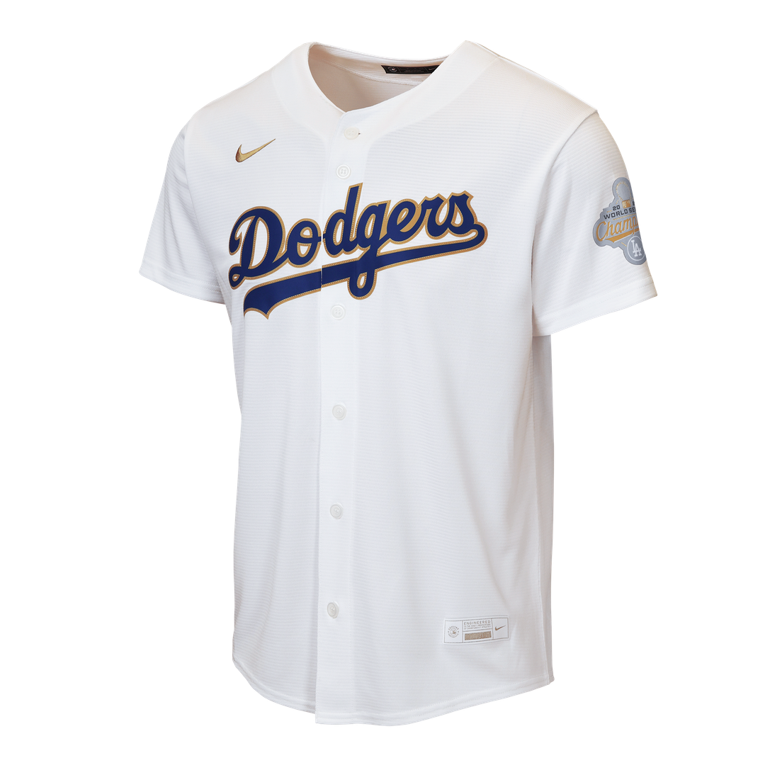 Los Angeles Dodgers Nike Youth 2026 Gold Collection Home Replica Jersey - White MLB Team Jersey Baseball Fan Apparel