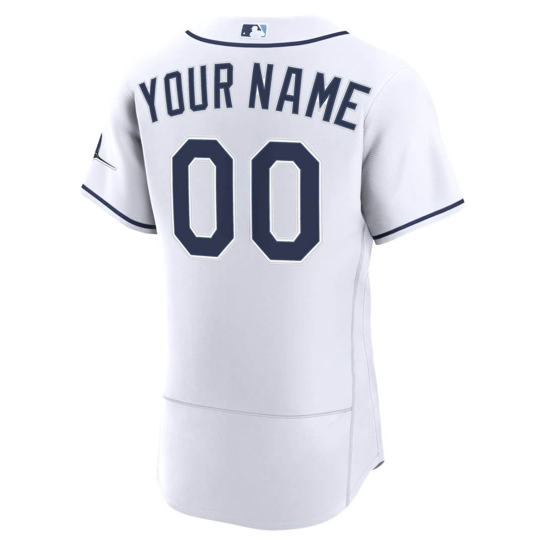 Tampa Bay Rays Nike Home Authentic Custom Jersey - White MLB Team Jersey Baseball Fan Apparel