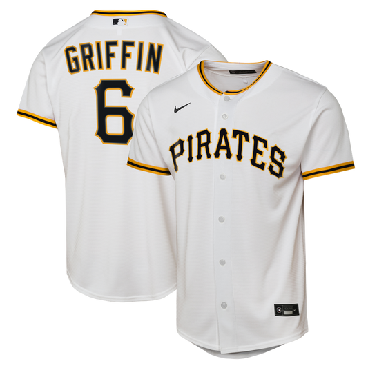 Pittsburgh Pirates Konnor Griffin Nike Youth Home Replica Jersey - White MLB Team Jersey Baseball Fan Apparel