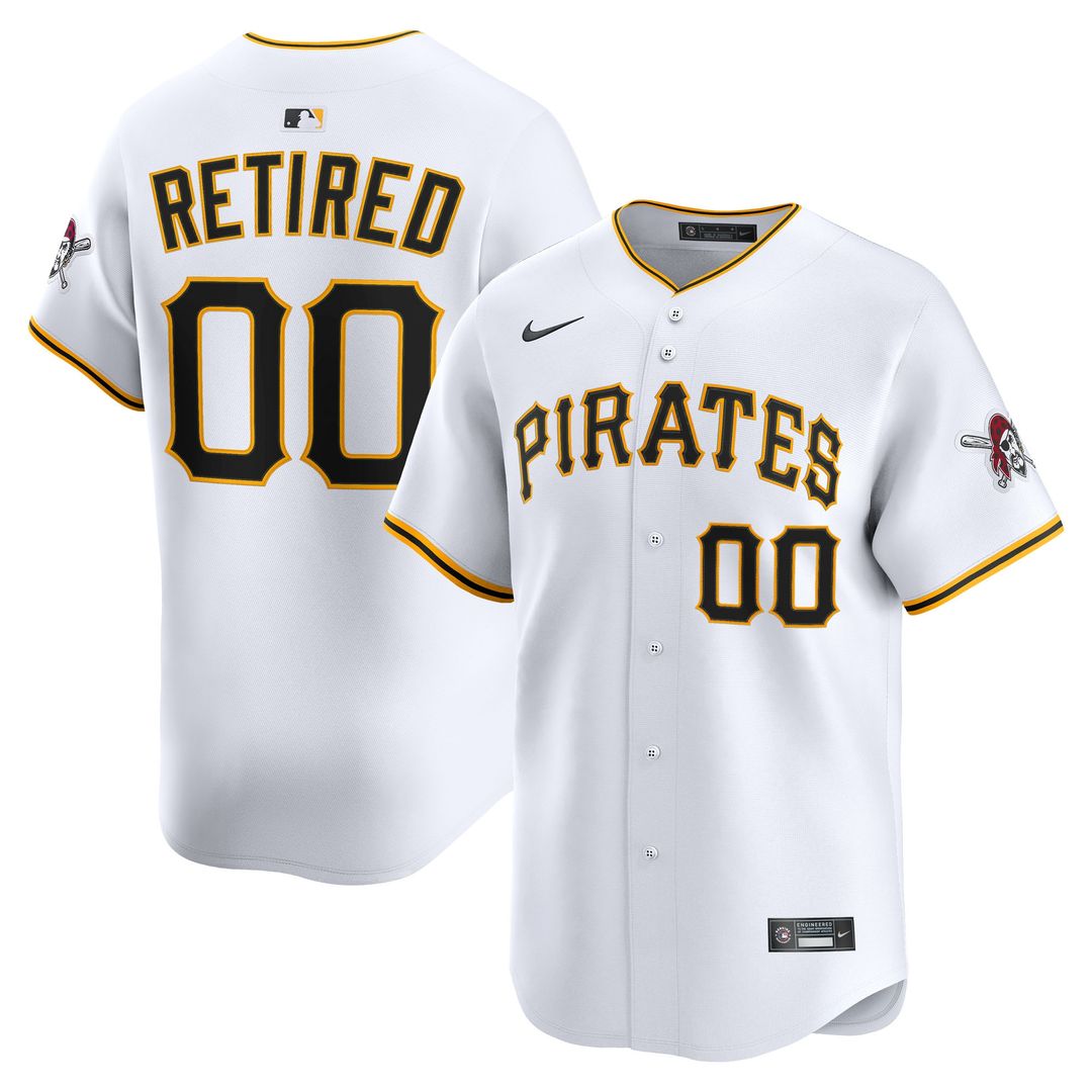 Pittsburgh Pirates Nike Home Limited Pick - A - Player Retired Roster Jersey - White MLB Team Jersey Baseball Fan Apparel
