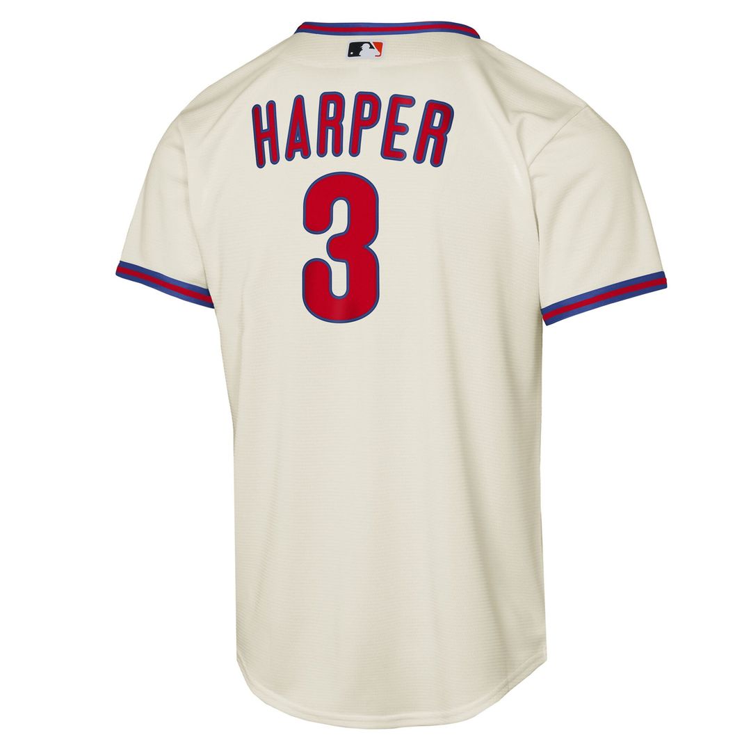 Philadelphia Phillies Bryce Harper Nike Youth Alternate 2 Replica Jersey - Cream MLB Team Jersey Baseball Fan Apparel