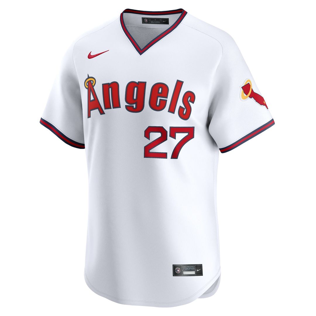 Los Angeles Angels Mike Trout Nike Alternate Limited Jersey - White MLB Team Jersey Baseball Fan Apparel