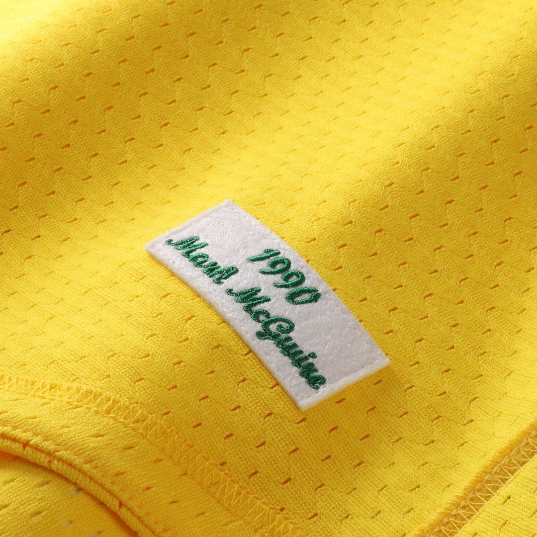 Athletics Mark McGwire Mitchell & Ness Authentic Batting Practice Jersey - Gold MLB Team Jersey Baseball Fan Apparel