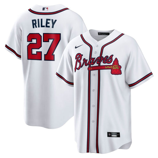 Atlanta Braves Austin Riley Nike Home Replica Player Jersey - White MLB Team Jersey Baseball Fan Apparel