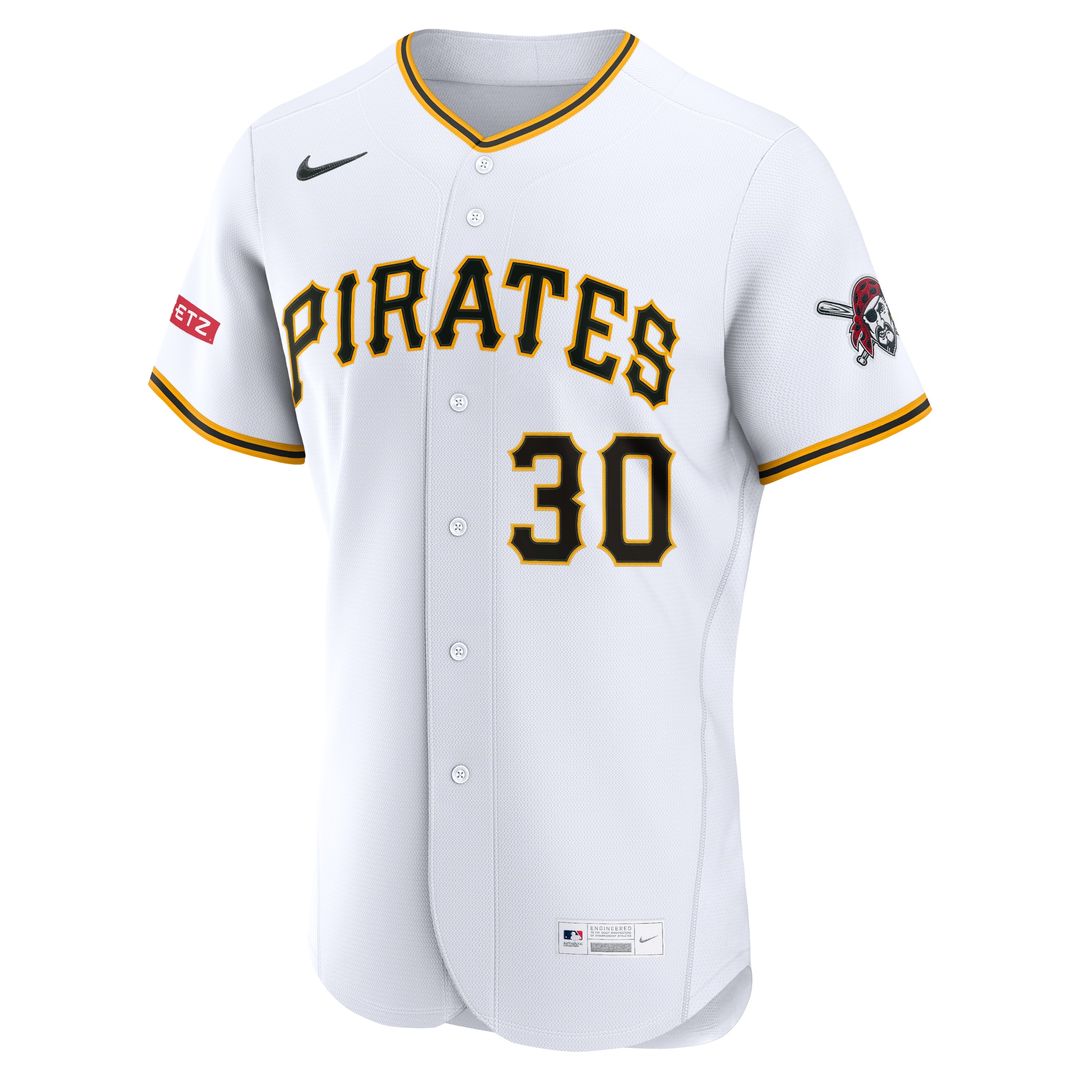 Pittsburgh Pirates Paul Skenes Nike Home Authentic Sponsor Patch Jersey - White MLB Team Jersey Baseball Fan Apparel