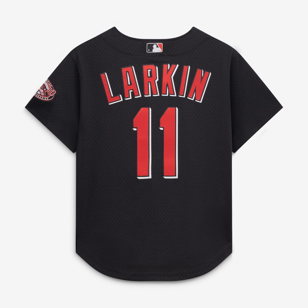 Cincinnati Reds Barry Larkin Mitchell & Ness Throwback Cooperstown Mesh Batting Practice Jersey - Red MLB Team Jersey Baseball Fan Apparel