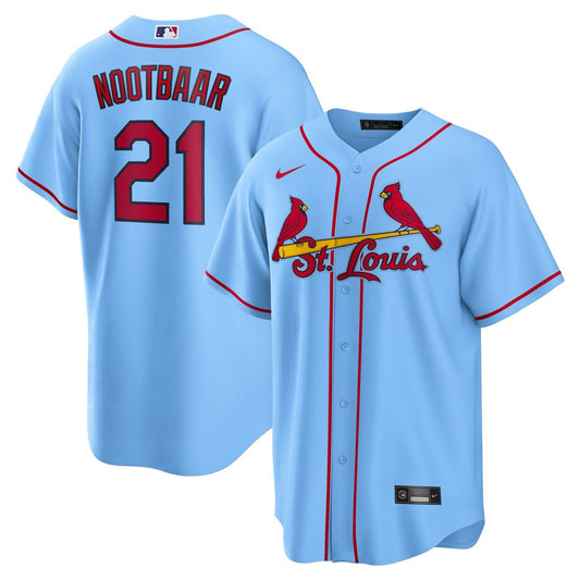 St. Louis Cardinals Lars Nootbaar Nike Alternate Replica Jersey - Light Blue MLB Team Jersey Baseball Fan Apparel