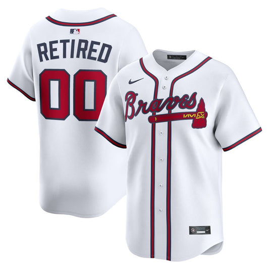 Atlanta Braves Nike Home Limited Pick - A - Player Retired Roster Jersey - White MLB Team Jersey Baseball Fan Apparel