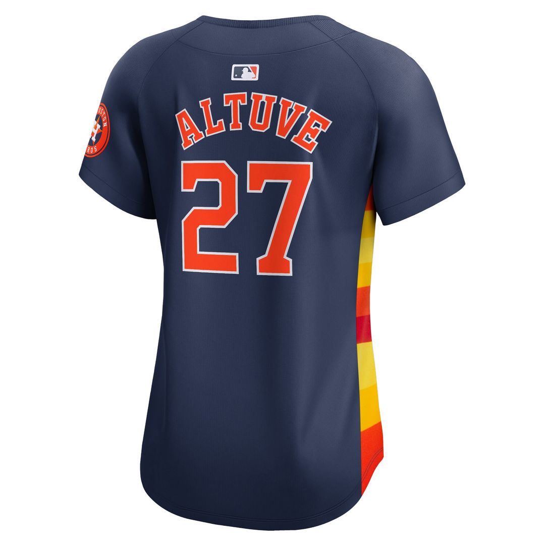 Houston Astros Jose Altuve Nike Women's Alternate Limited Player Jersey - Navy MLB Team Jersey Baseball Fan Apparel