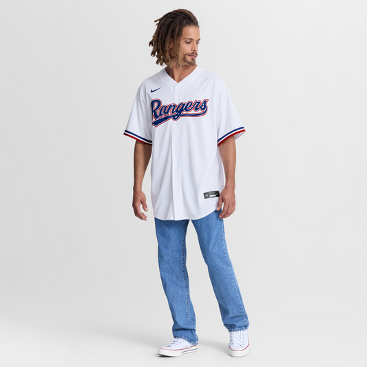 Texas Rangers Jake Burger Nike Home Replica Jersey - White MLB Team Jersey Baseball Fan Apparel