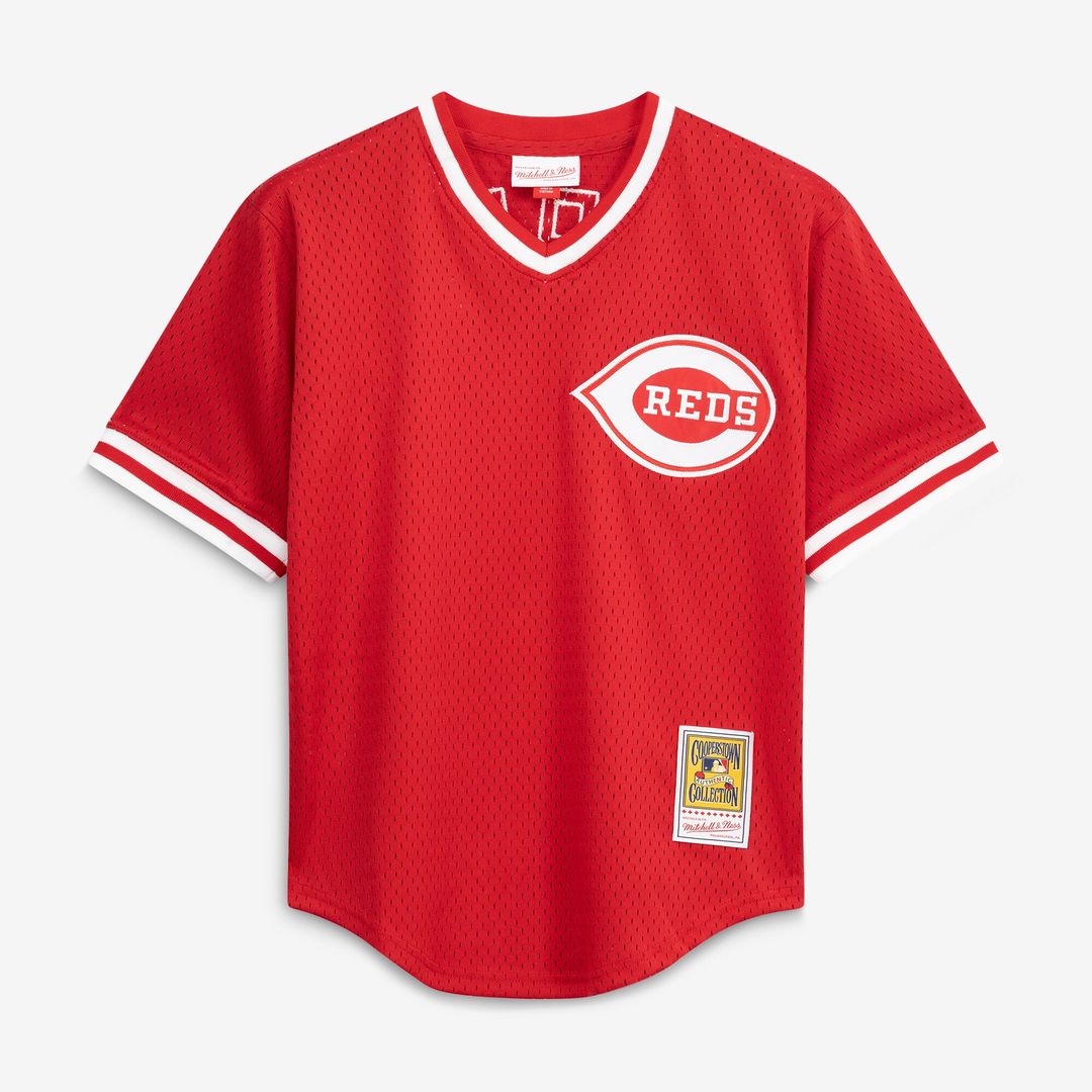 Cincinnati Reds Barry Larkin Mitchell & Ness Authentic Batting Practice Jersey - Red MLB Team Jersey Baseball Fan Apparel