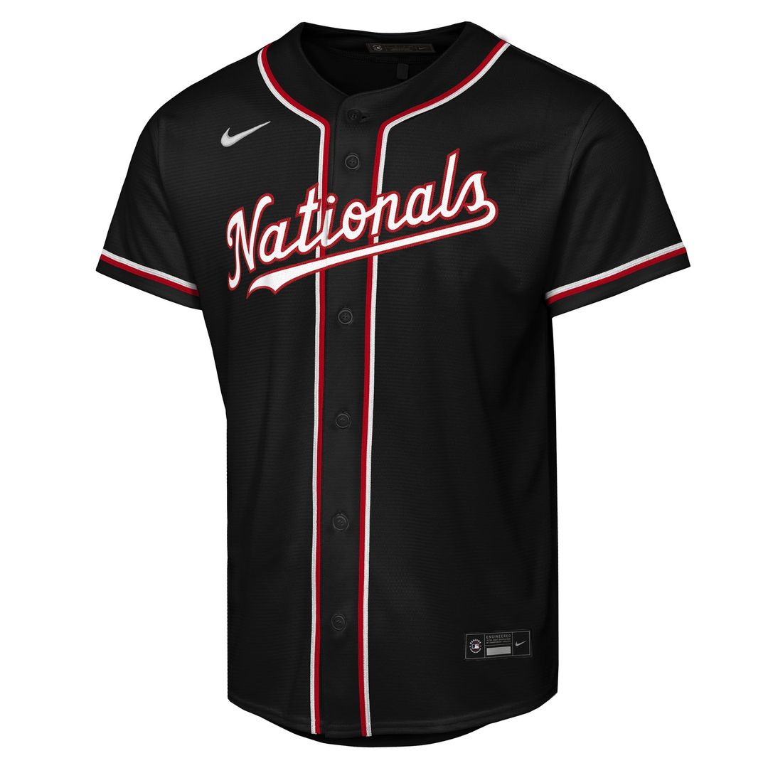 Washington Nationals James Wood Nike Youth Fashion Replica Player Jersey - Black MLB Team Jersey Baseball Fan Apparel