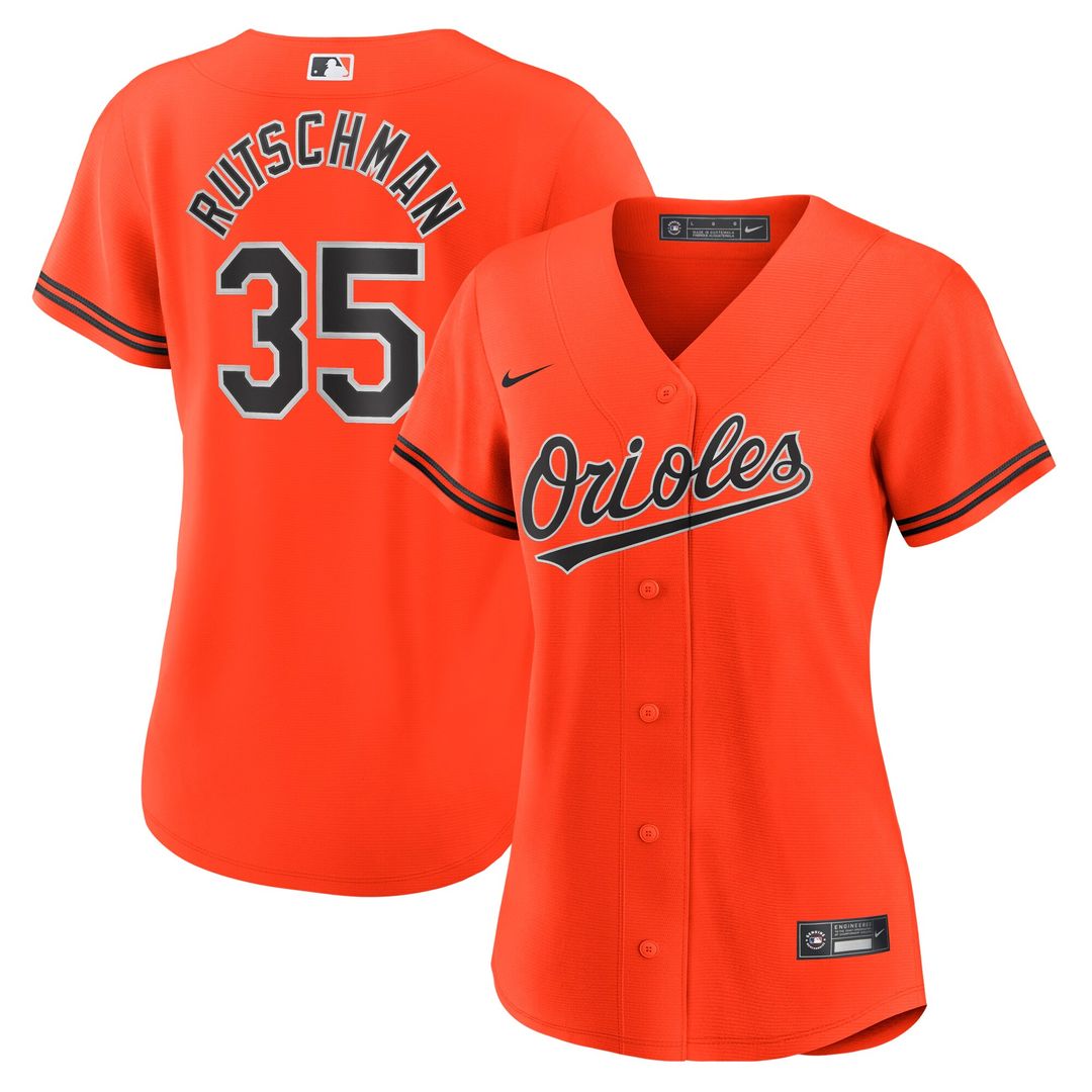 Baltimore Orioles Adley Rutschman Nike Women's Alternate Replica Player Jersey - Orange MLB Team Jersey Baseball Fan Apparel