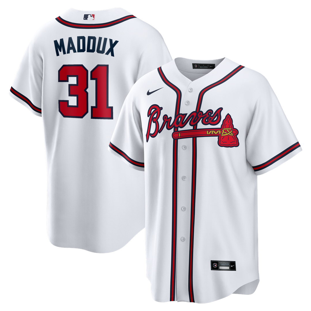 Atlanta Braves Greg Maddux Nike Home Retired Player Replica Jersey - White MLB Team Jersey Baseball Fan Apparel