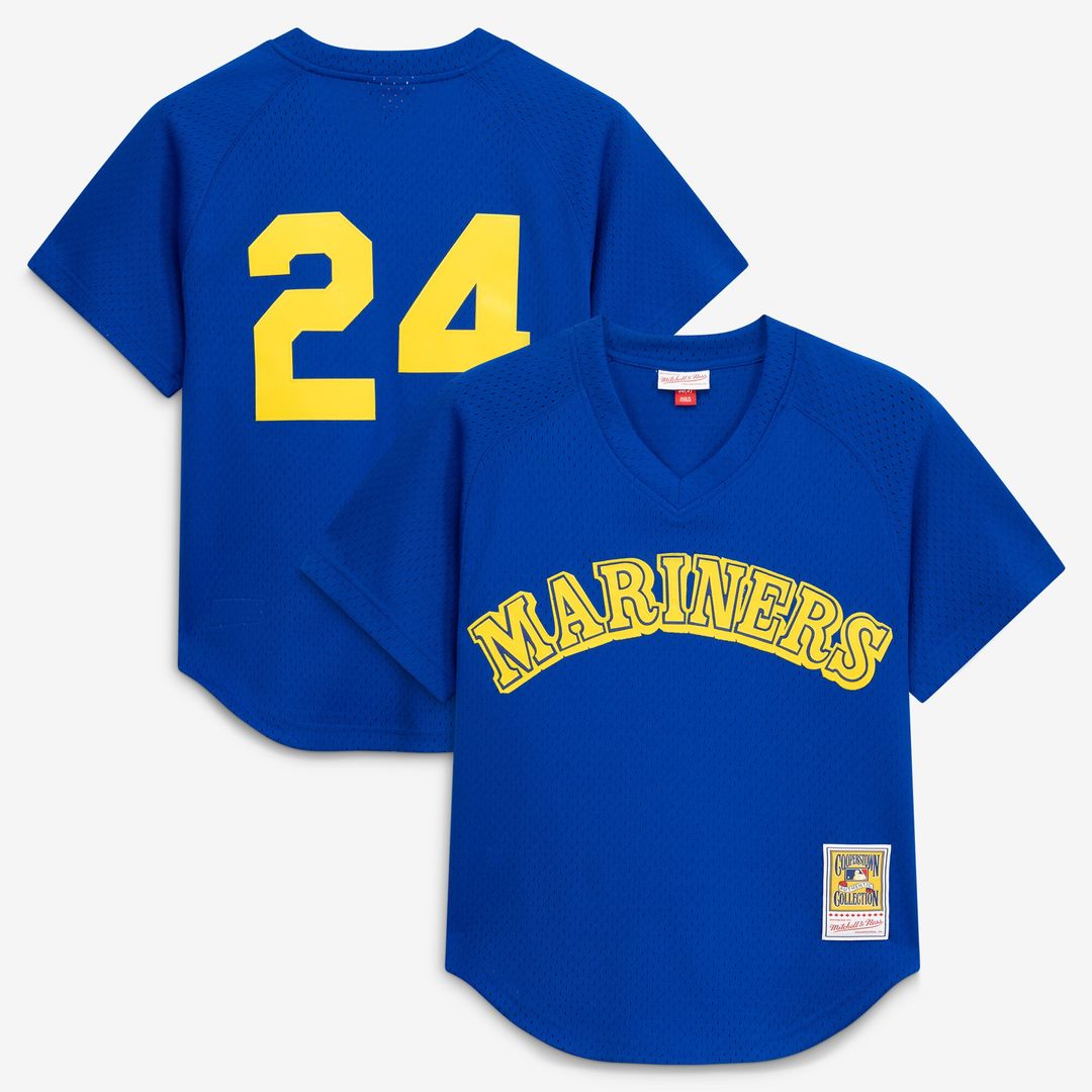 Seattle Mariners Ken Griffey Jr. Mitchell & Ness Authentic Batting Practice Jersey - Royal MLB Team Jersey Baseball Fan Apparel