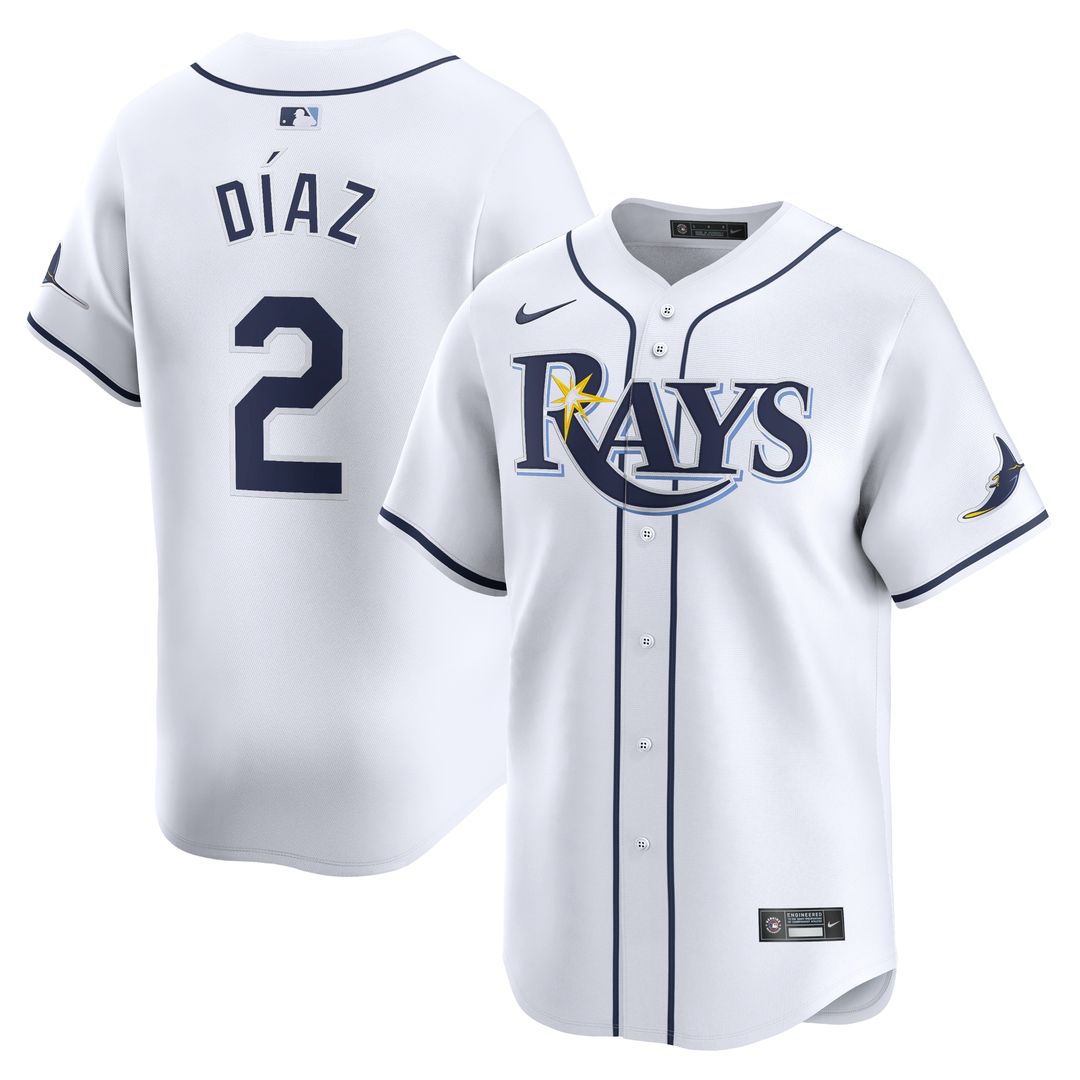 Tampa Bay Rays Yandy Diaz Nike Home Limited Player Jersey - White MLB Team Jersey Baseball Fan Apparel