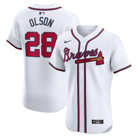 Atlanta Braves Matt Olson Nike Home Elite Player Jersey - White MLB Team Jersey Baseball Fan Apparel