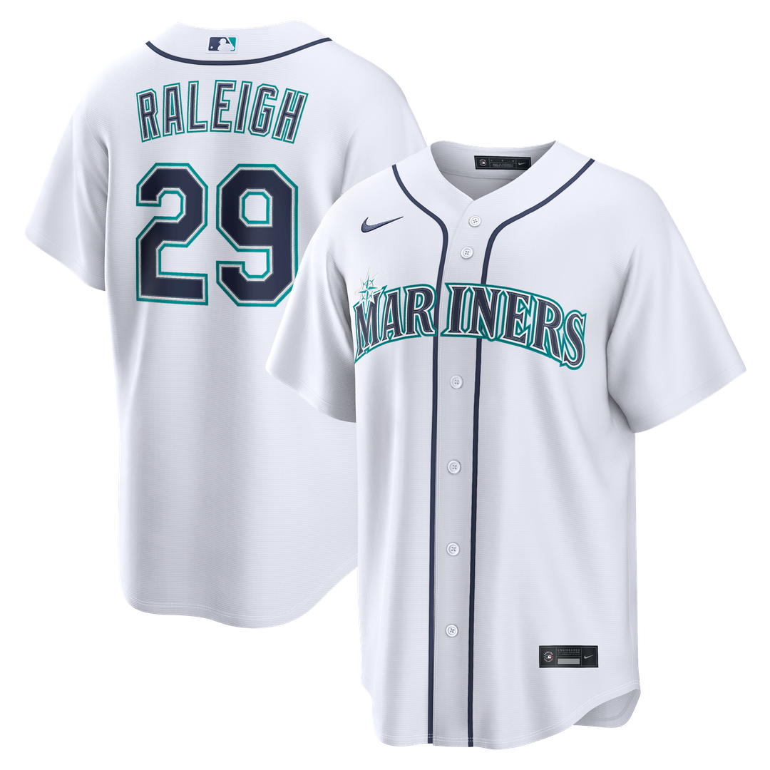 Seattle Mariners Cal Raleigh Nike Home Replica Jersey - White MLB Team Jersey Baseball Fan Apparel