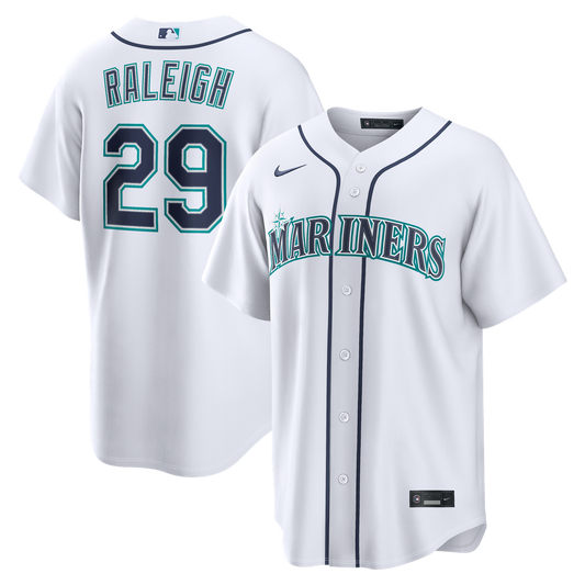 Seattle Mariners Cal Raleigh Nike Home Replica Jersey - White MLB Team Jersey Baseball Fan Apparel