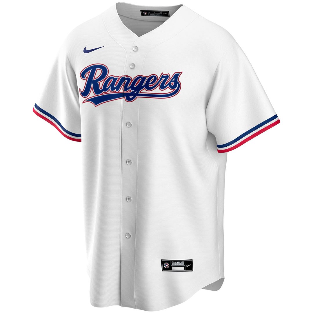 Texas Rangers Nike Home Replica Custom Jersey - White MLB Team Jersey Baseball Fan Apparel
