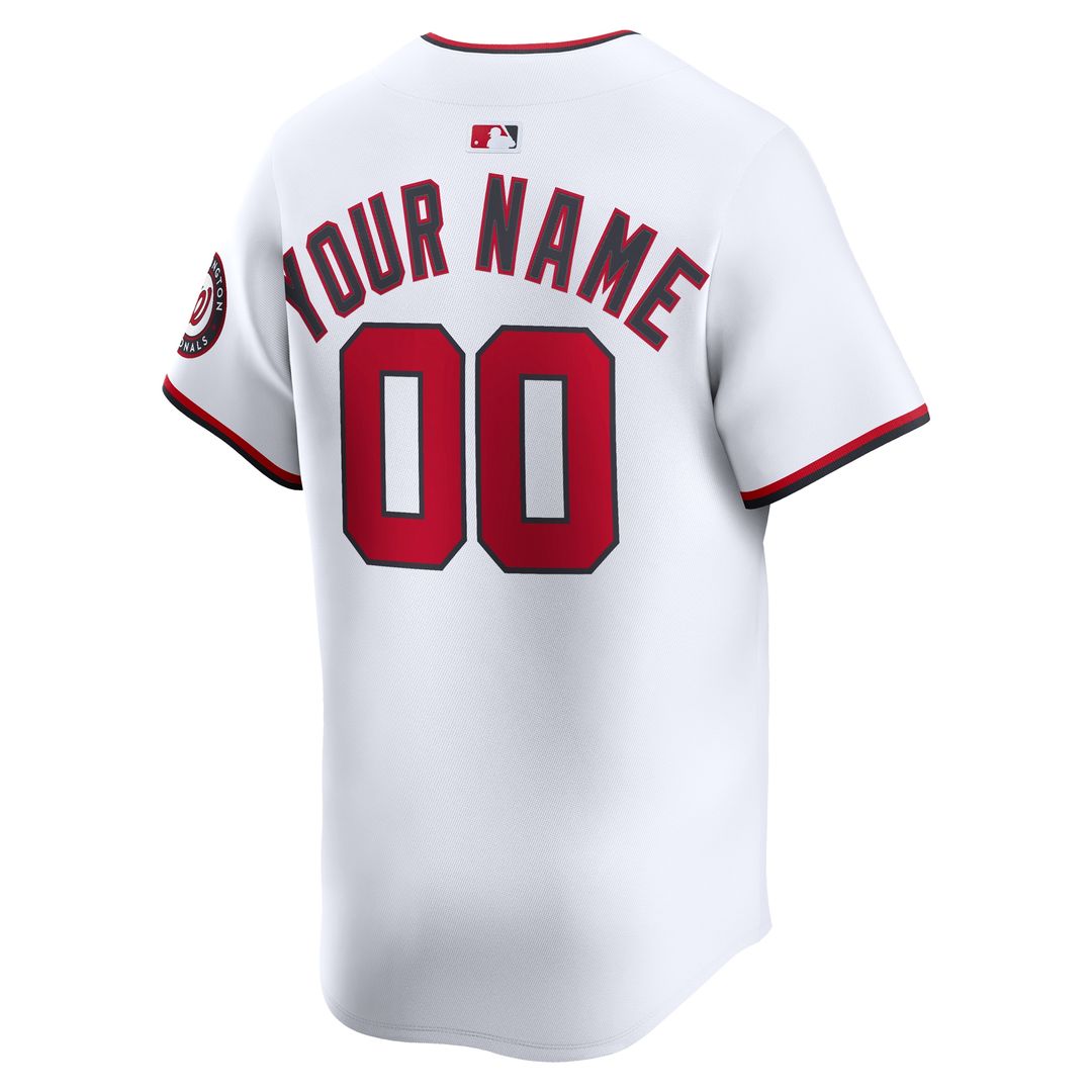 Washington Nationals Nike Home Limited Custom Jersey - White MLB Team Jersey Baseball Fan Apparel