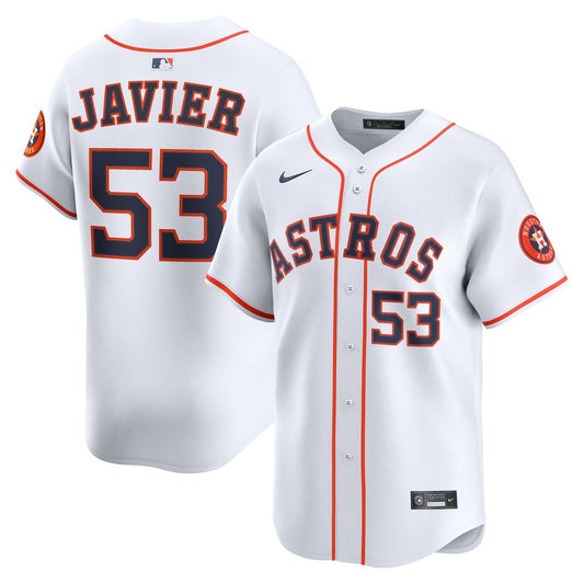 Houston Astros Cristian Javier Nike Home Limited Player Jersey - White MLB Team Jersey Baseball Fan Apparel