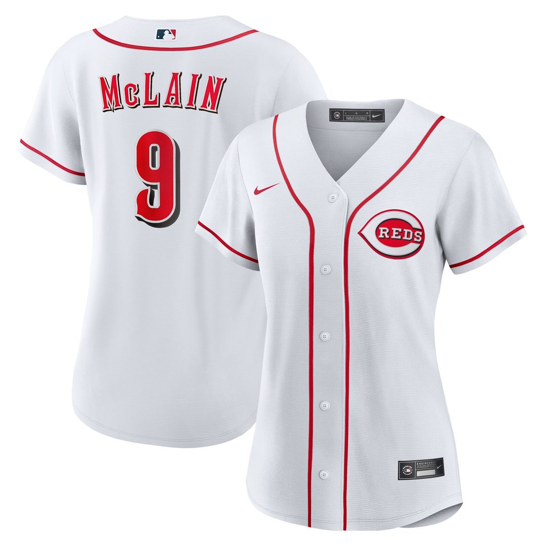 Cincinnati Reds Matt McLain Nike Women's Home Replica Jersey - White MLB Team Jersey Baseball Fan Apparel