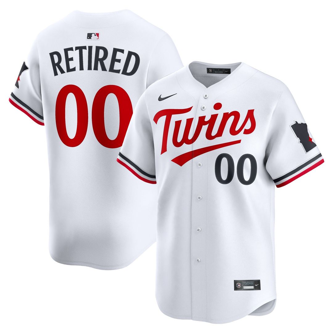 Minnesota Twins Nike Home Limited Pick - A - Player Retired Roster Jersey - White MLB Team Jersey Baseball Fan Apparel