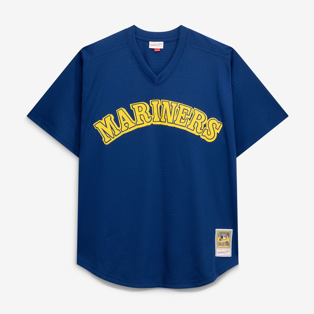 Seattle Mariners Mitchell & Ness Big & Tall Cooperstown Mesh Batting Practice Jersey - Navy MLB Team Jersey Baseball Fan Apparel