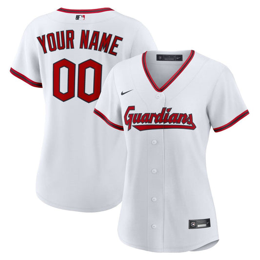 Cleveland Guardians Nike Women's Home Custom Replica 2.0 Jersey - White MLB Team Jersey Baseball Fan Apparel