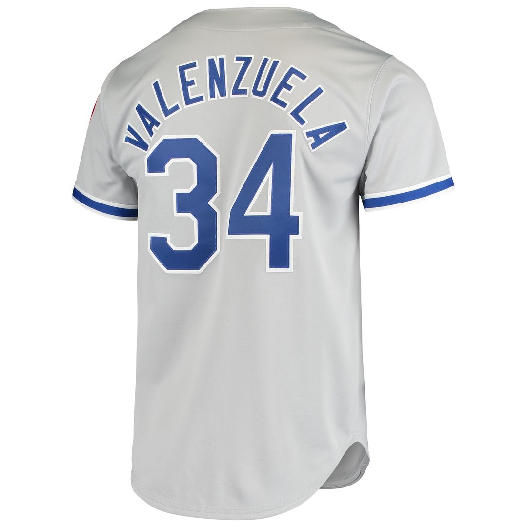 Los Angeles Dodgers Fernando Valenzuela Mitchell & Ness Road 1981 Cooperstown Authentic Jersey - Gray MLB Team Jersey Baseball Fan Apparel