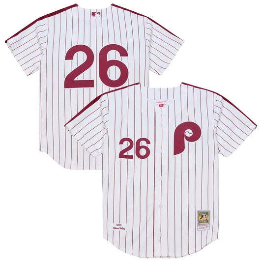 Philadelphia Phillies Chase Utley Mitchell & Ness 2003 Cooperstown Authentic Jersey - White MLB Team Jersey Baseball Fan Apparel