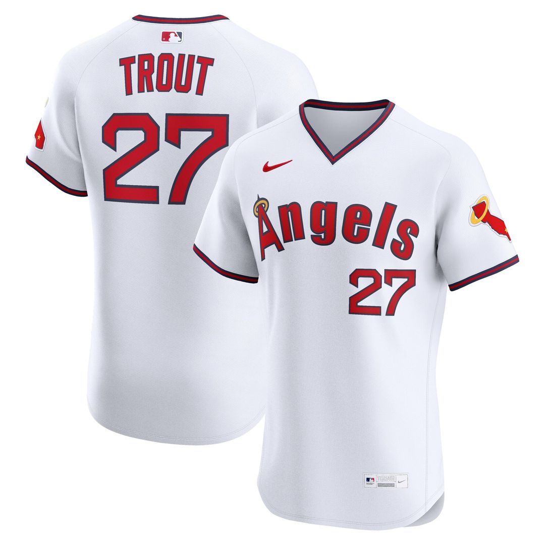 Los Angeles Angels Mike Trout Nike Alternate 2 Elite Jersey - White MLB Team Jersey Baseball Fan Apparel