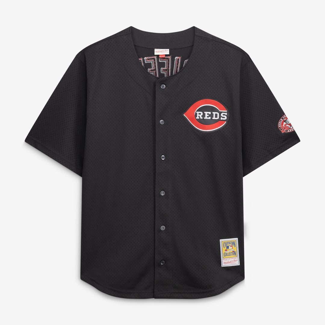Cincinnati Reds Ken Griffey Jr. Mitchell & Ness Big & Tall Cooperstown Mesh Batting Practice Jersey - Black MLB Team Jersey Baseball Fan Apparel