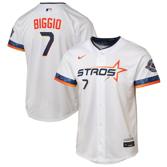 Houston Astros Craig Biggio Nike Youth 2025 City Connect Limited Player Jersey - White MLB Team Jersey Baseball Fan Apparel