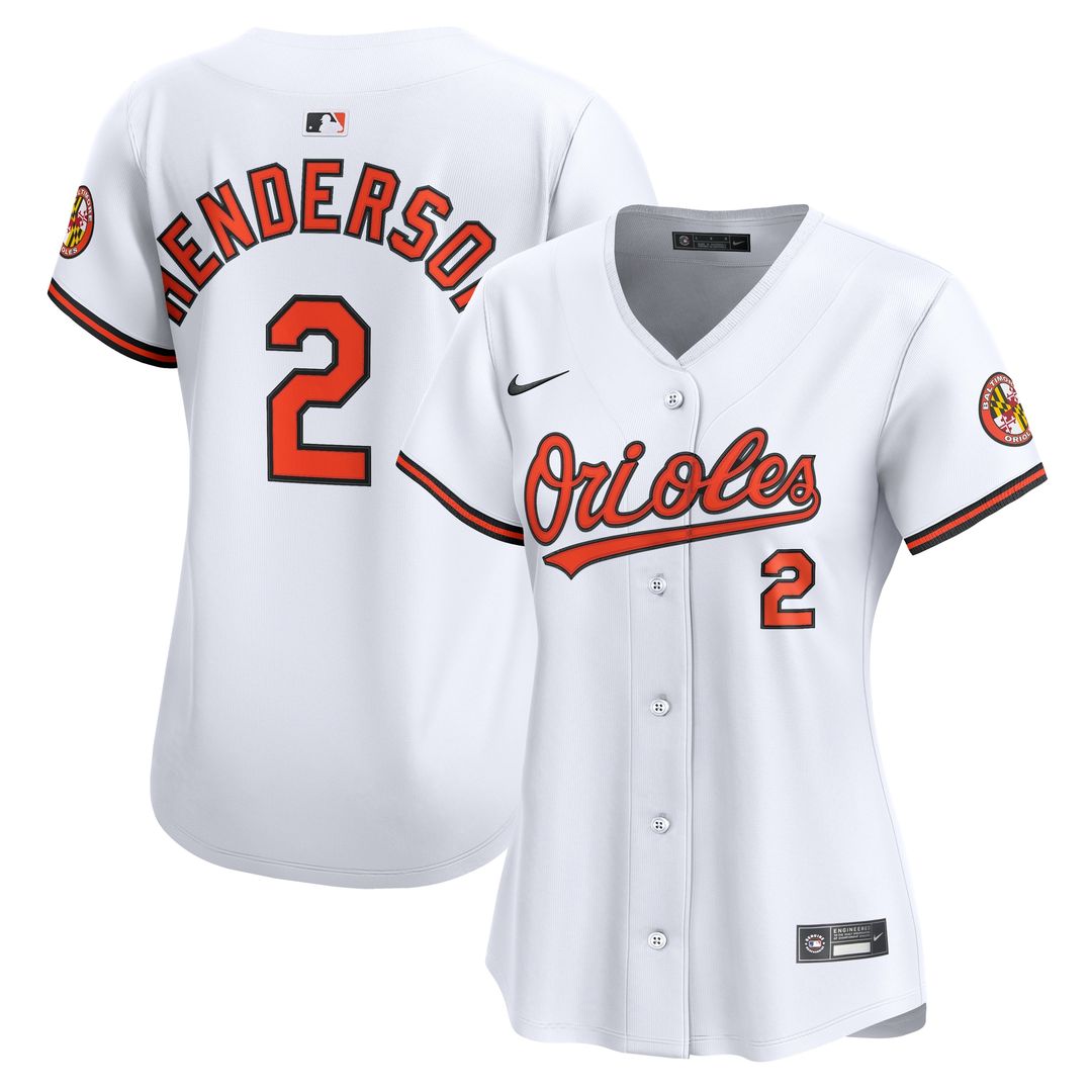 Baltimore Orioles Gunnar Henderson Nike Women's Home Limited Player Jersey - White MLB Team Jersey Baseball Fan Apparel