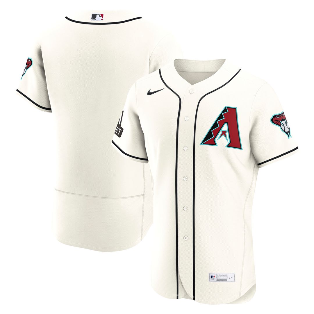 Arizona Diamondbacks Nike Home Sponsor Patch Authentic Jersey - Cream MLB Team Jersey Baseball Fan Apparel