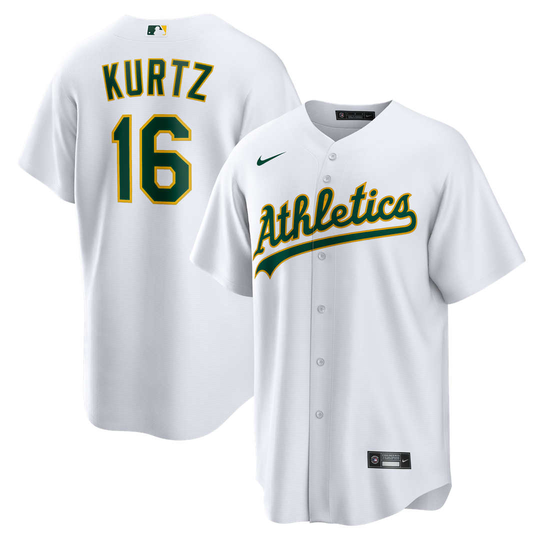 Athletics Nick Kurtz Nike Home Replica Jersey - White MLB Team Jersey Baseball Fan Apparel