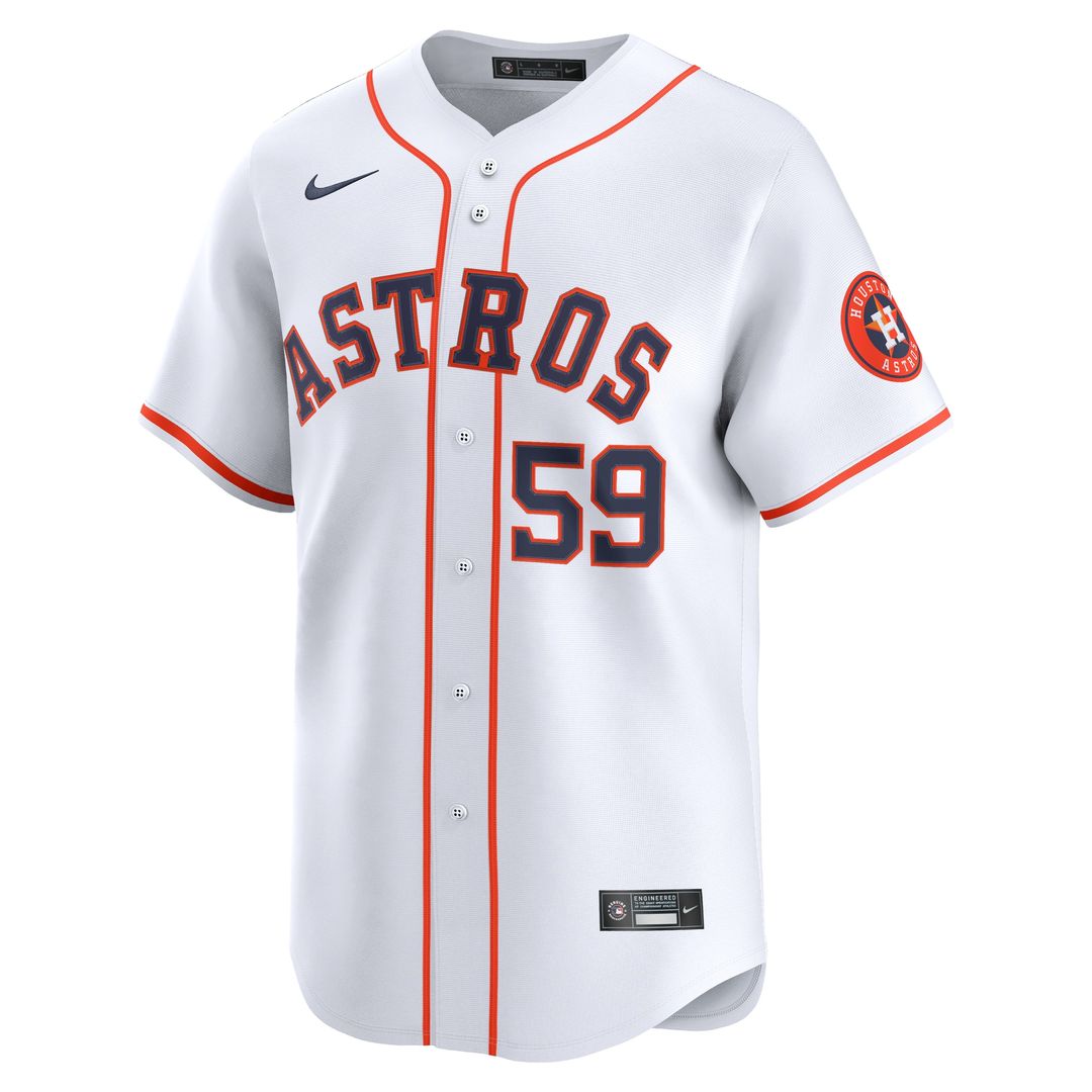 Houston Astros Framber Valdez Nike Home Limited Player Jersey - White MLB Team Jersey Baseball Fan Apparel