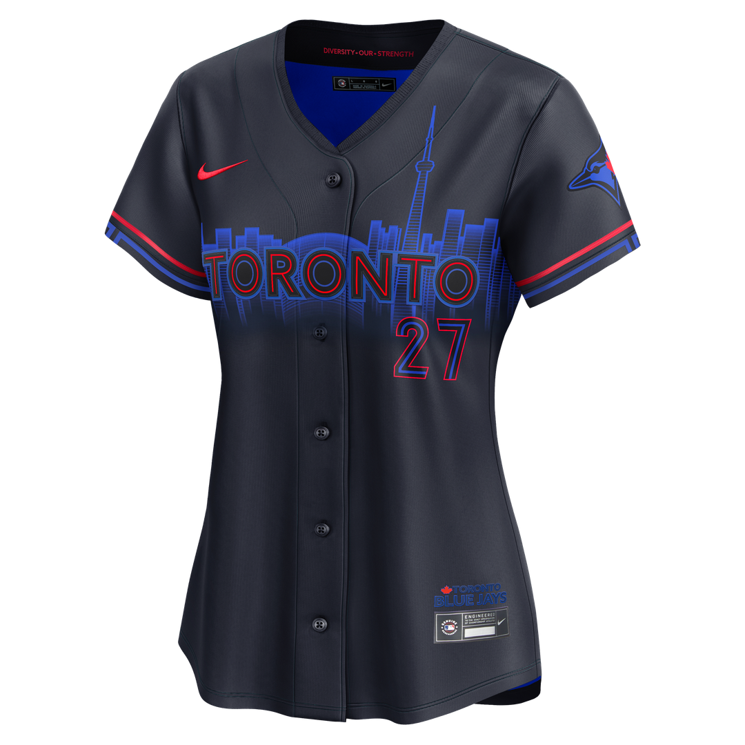 Toronto Blue Jays Vladimir Guerrero Jr. Nike Women's 2024 City Connect Limited Player Jersey - Navy MLB Team Jersey Baseball Fan Apparel