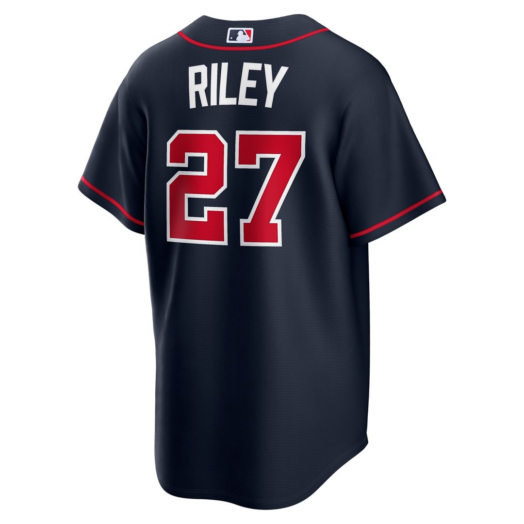 Atlanta Braves Austin Riley Nike Alternate Replica Jersey - Navy MLB Team Jersey Baseball Fan Apparel